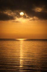Solen på väg ner i Öresund